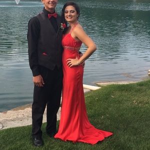 Red Prom Dress with Train